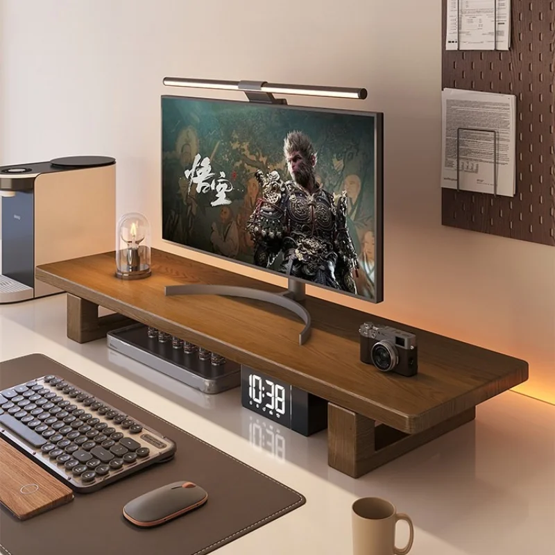 Wooden Monitor Riser Holder Office Desktop Computer Display Stand Study Monitors Storage Height Increase Shelf Monitor Base