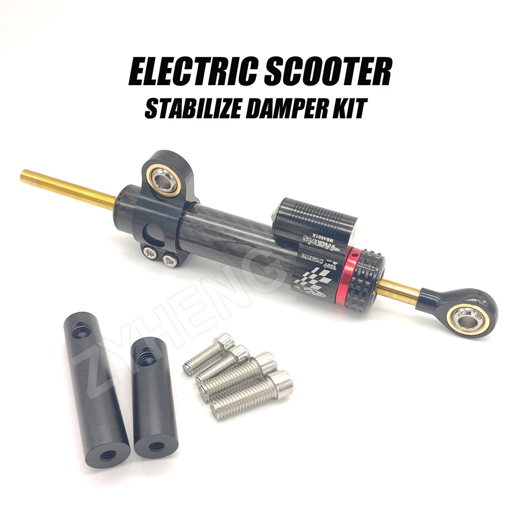Electric Scooter Steering Damper Bracket Support Kit Black stand For Inxing V5 CNC Carbon Fiber Stabilizer Steering Damper