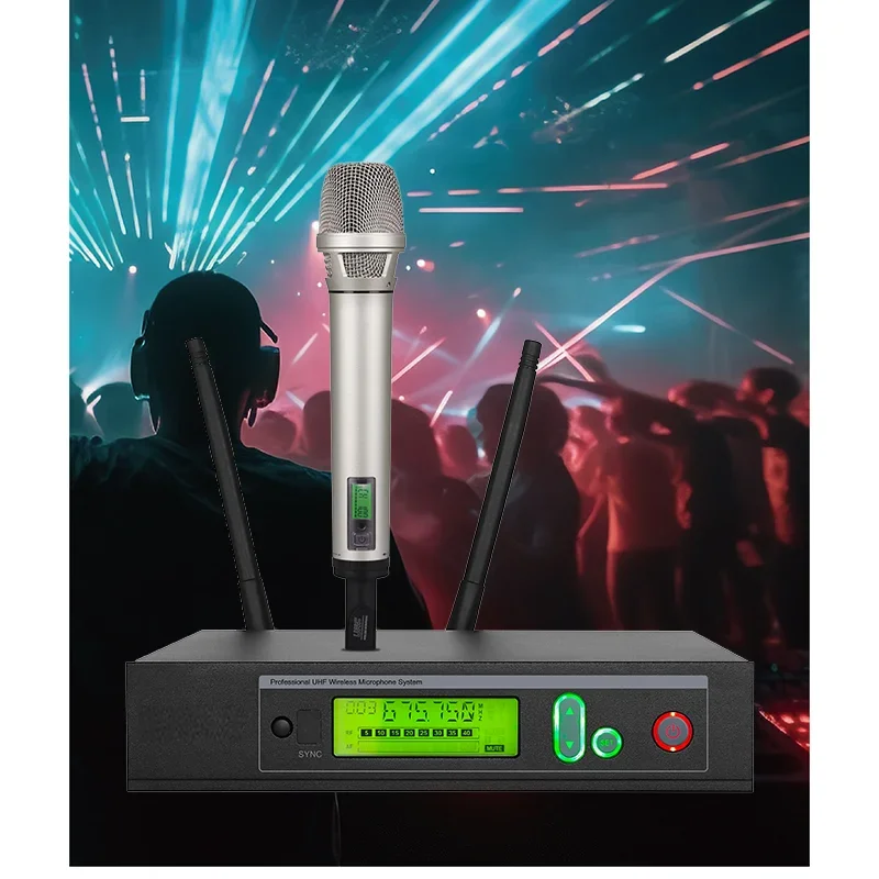 Live Performances Single Channel Mic Handheld Uhf Professional Wireless Microphone System