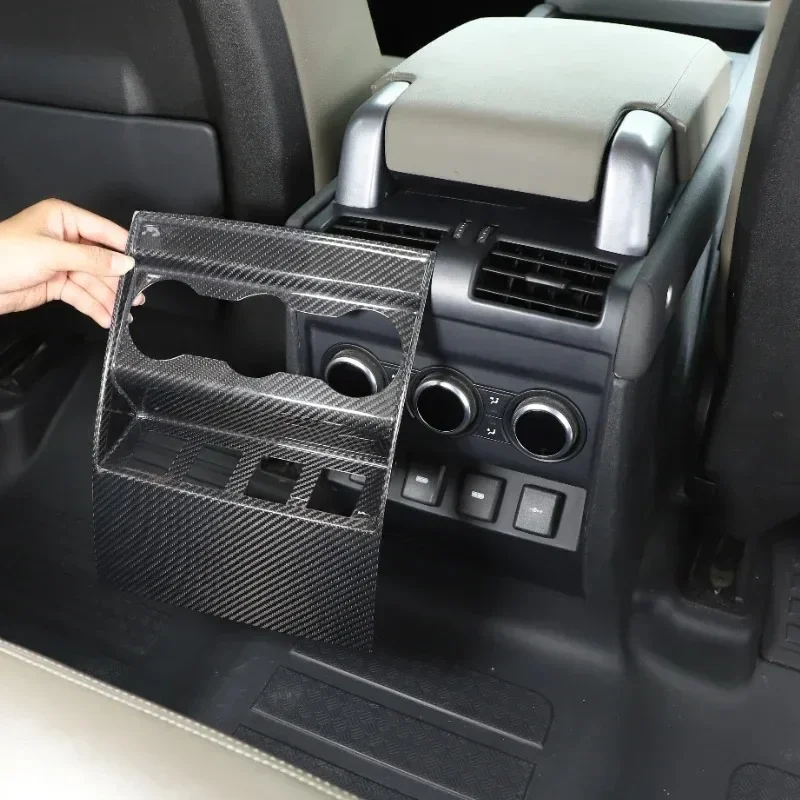 

For Land Rover Defender 110 130 2020-24 Real Carbon Fiber Car Armrest Box Rear Air Outlet Cover Anti-kick Panel Car Accessories