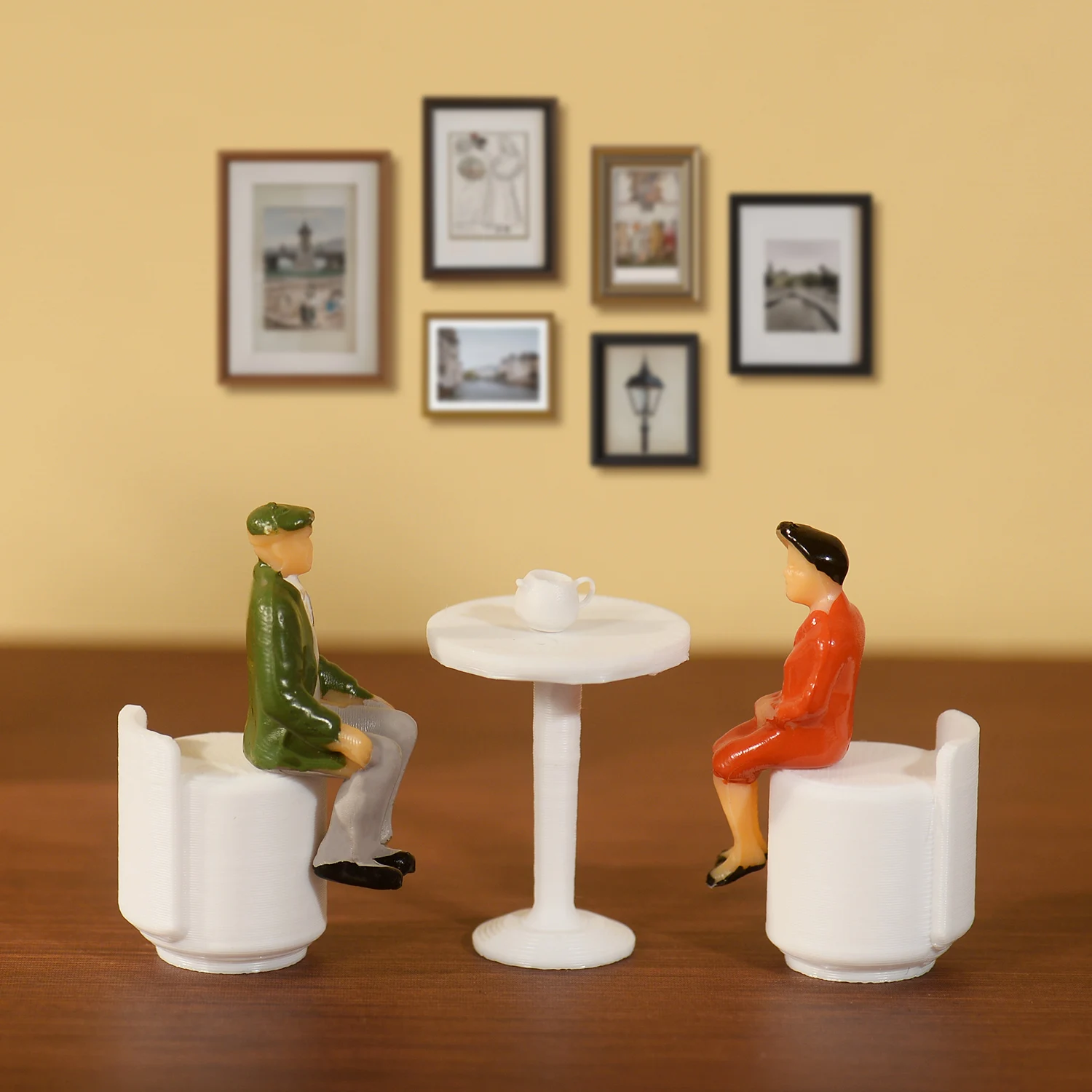 3pcs 1:50 Miniature Furniture for Dollhouse Accessories Interior Decoration Craft Toy Gift Doll Bed Wardrobe Cupboard Wash Basin
