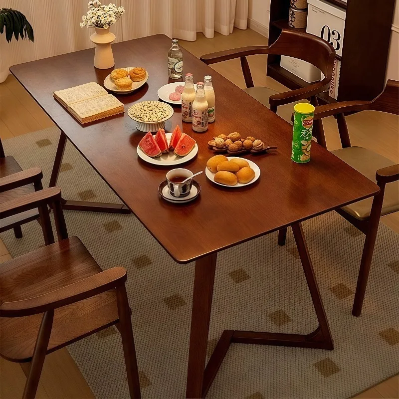

Solid wood dining, log round table, household coffee table,