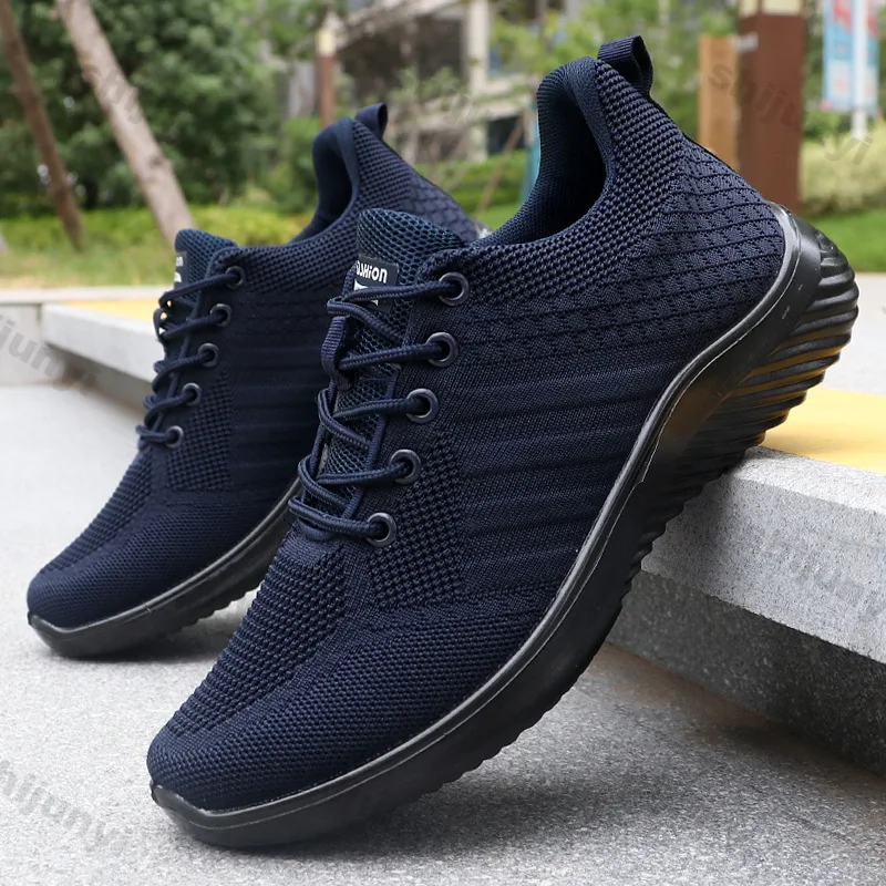 Men's Sneakers Autumn New Breathable Mesh Fly Weave Running Shoes Lightweight Comfortable Soft Sole Fashion Lace Up Casual Shoes