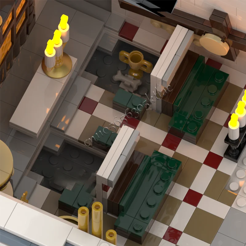 3586 Parts MOC Creative City Street View Modular Wooden Church Model Architecture Building Block Kids Assembly Bricks Toys Gifts