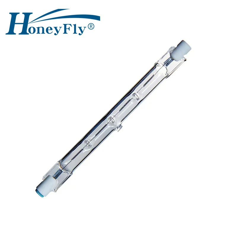 HoneyFly 5pcs J118 Halogen Lamp 220V/110V 150W 200W 250W 300W 500W R7S 118mm 3000K Twin Spiral Double Ended Flood Lights Quartz
