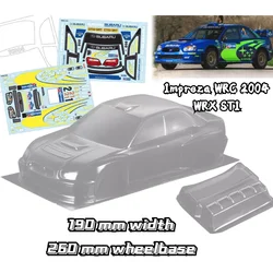 1/10 Impreza WRC 2004 WRX STI Rally RC obudowa korpusu 190mm szerokość przezroczysta nie malowana obudowa korpusu dryfu dla RC hsp hpi trax Tamiya