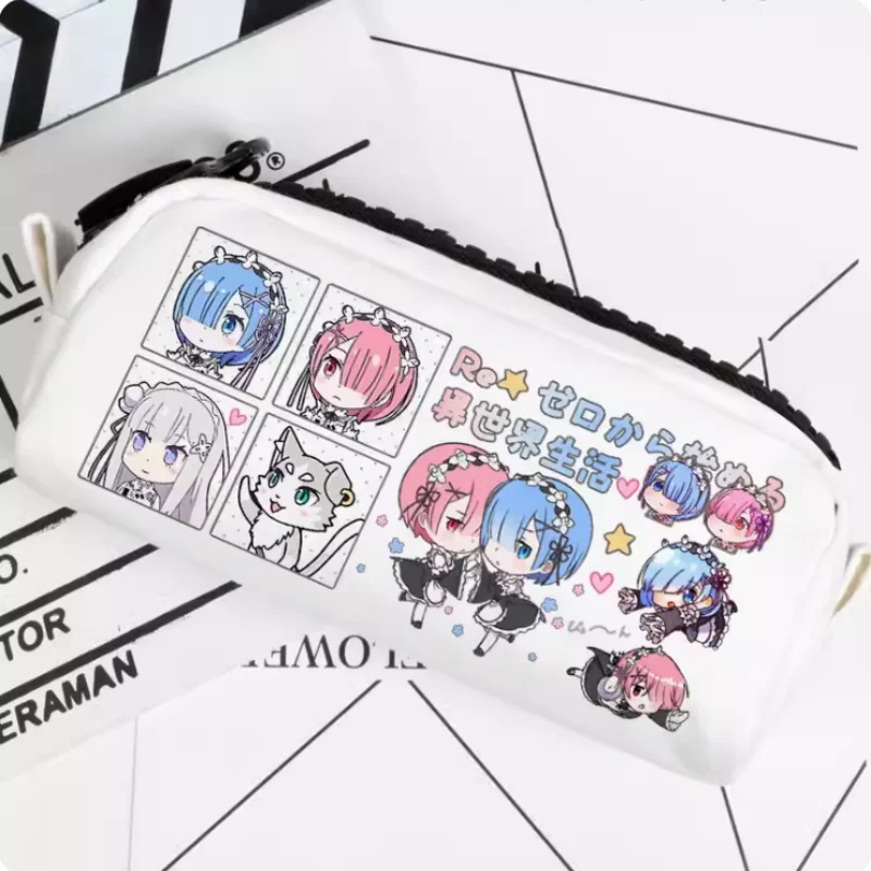 Re:Life in a different world from zero Rem Ram  Pencil Case Oxford Canvas Storage Bag Pencil Box Pencilcase School Pen Bag 2191