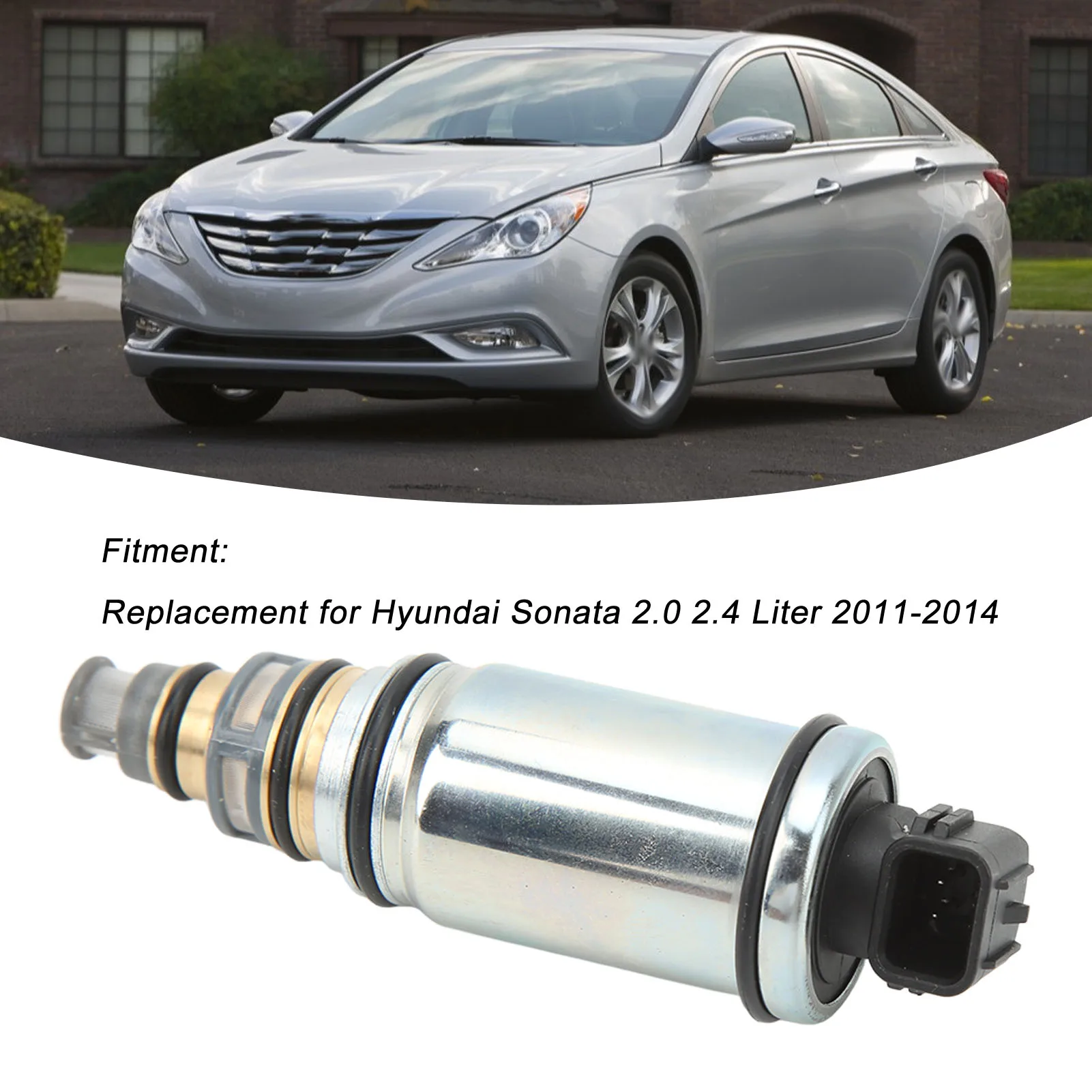 

Car AC Compressor Electronic Control Valve 3170972 Air Conditioner Solenoid Valve for Hyundai Sonata 2.0 2.4 Liter 2011‑2014