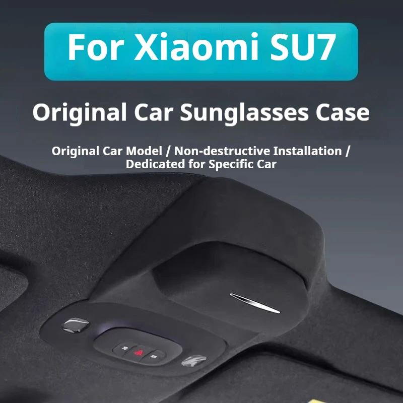 Custom Fit Suede Roof Sunglasses Storage Box Clip, Car Accessories for Xiaomi SU7