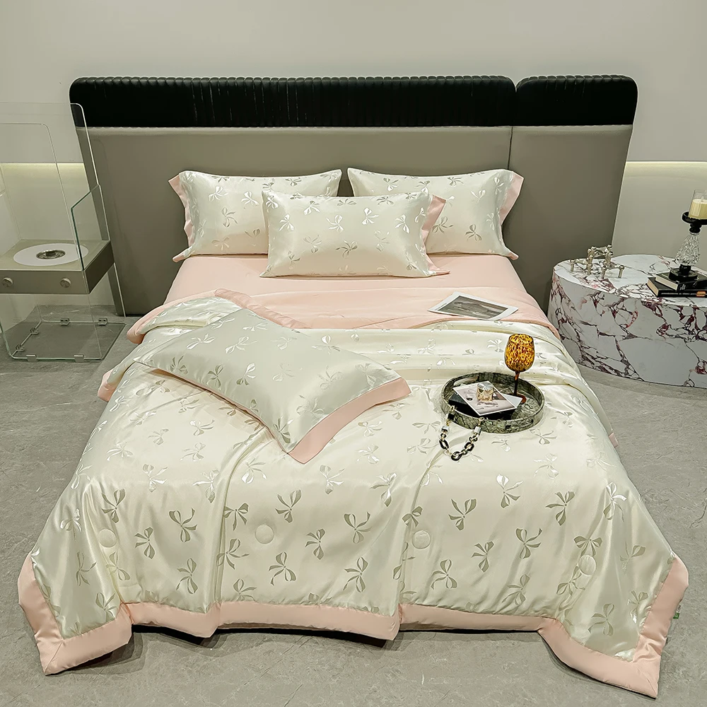 Duvet Cover Bedding Set Twin Queen King Size 135x200 Nordic Quilt Cover 240x220 Double Single Bow Jacquard Bed Linen 200x200