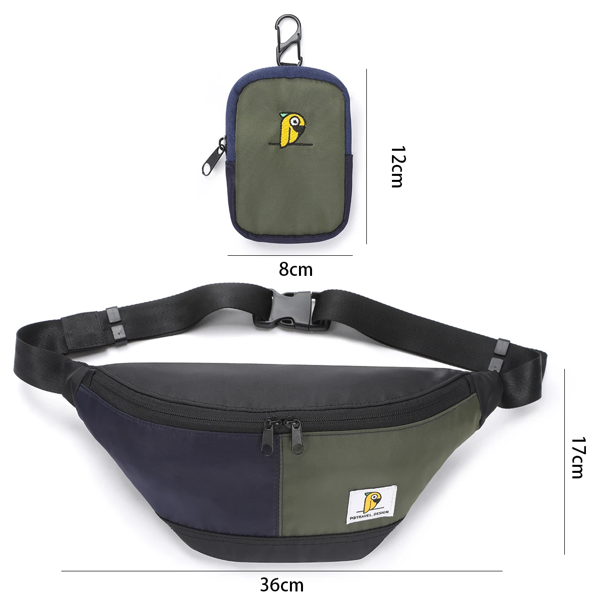 Fashion Waterproof Multi-functional Waist Bag with Detachable Pouch for Men and Women, Large Capacity Outdoor Travel Chest Pack