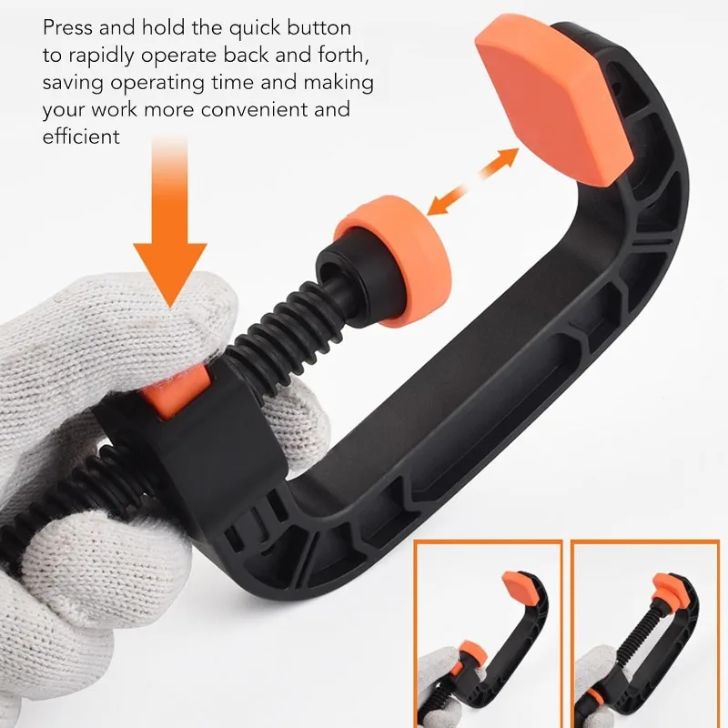 Heavy-Duty Spring Clamps with Strong Clamping Force, Reinforced Plastic Nylon Powerful Spring Jaw Opening Clamps for Woodworking