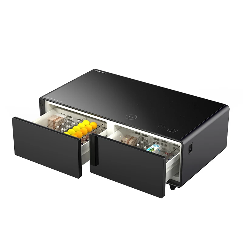 

Modern living room appliances Smart furniture Smart coffee table Small refrigerator