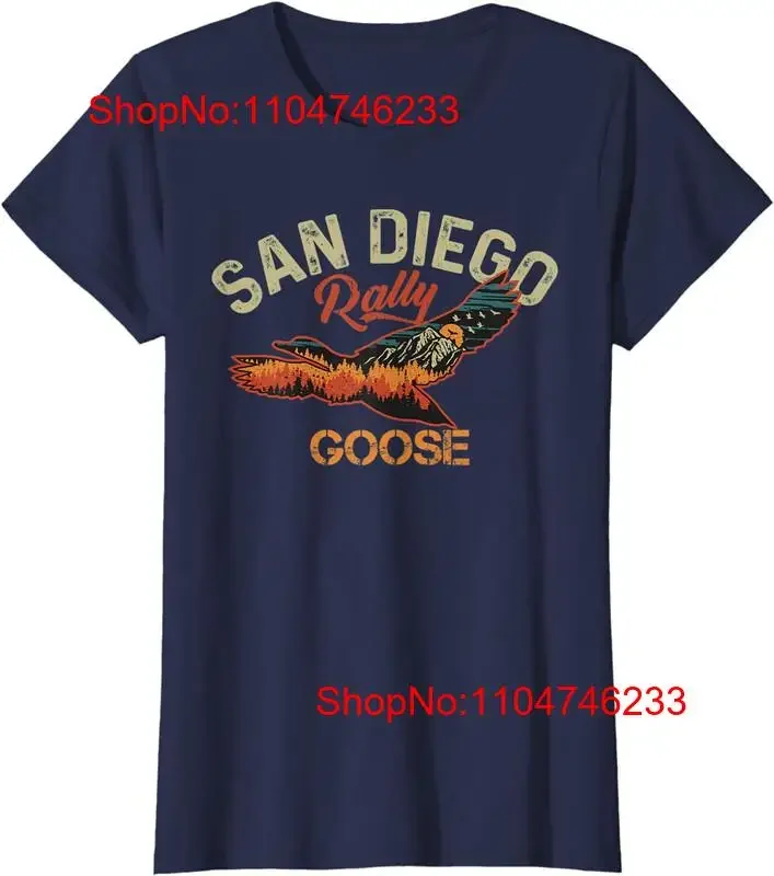 San Diego Rally Goose Retro Vintage Flying Camiseta de cuello redondo para mujer vintage Lavado ligeramente Unisex Casual Versátil Transpirable