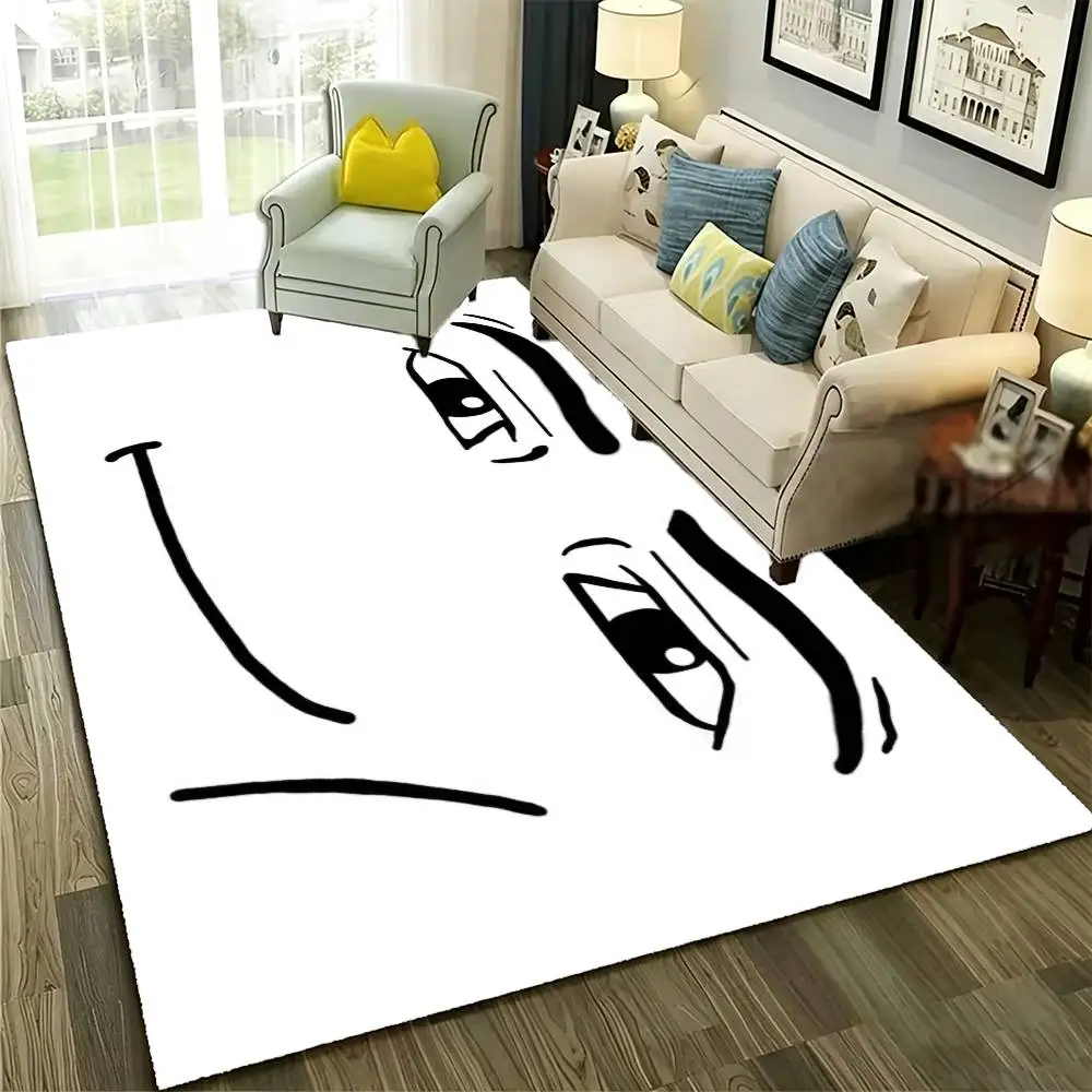 Creative Funny Man Face Floor Mat Rugs Soft Bedroom Floor Anti-skid Household Carpets