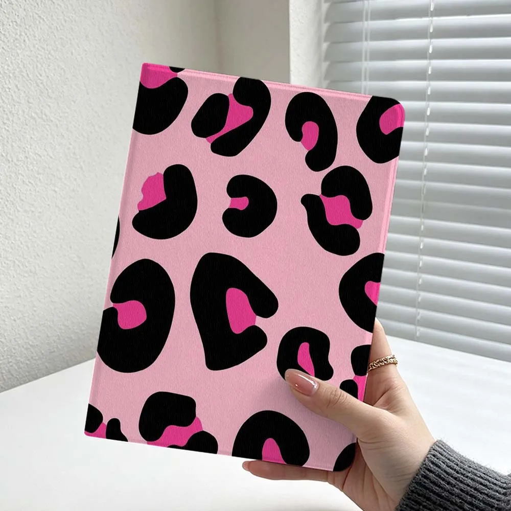 Cartoon Leopard Pink Pattern For Samsung Galaxy Tab S11 S10 S9 S8 S7 A11 A9 A8 Ultra Lite FE Plus Soft Inch Tablet Case Cover