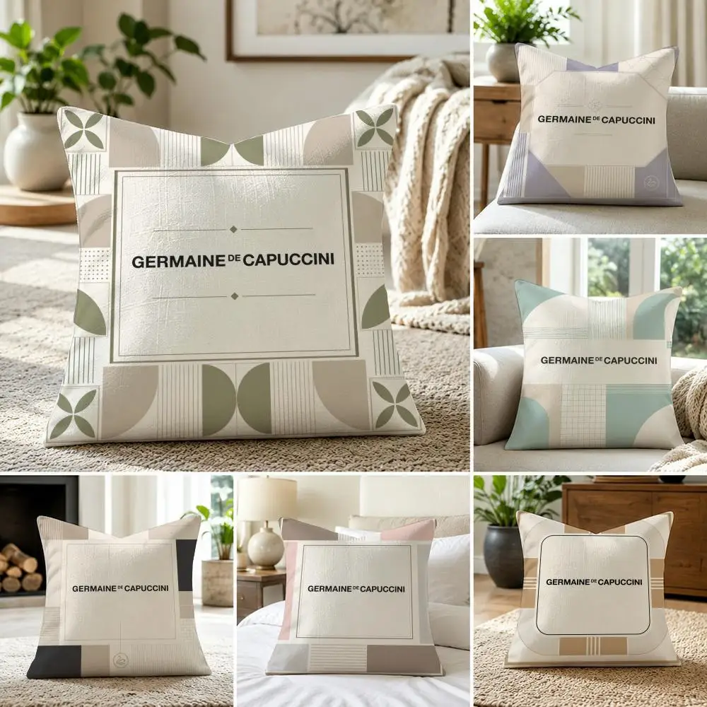 Funda de cojín de lino marca G-Germaine de Capuccini, lavable y suave. Perfecto para sofás, camas y decoración del hogar.