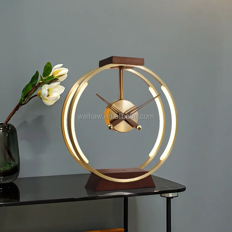 Modern Novelty Dimming LED Lamp Multifunctional Desktop Smart LED Table Lamp With Clock For Home