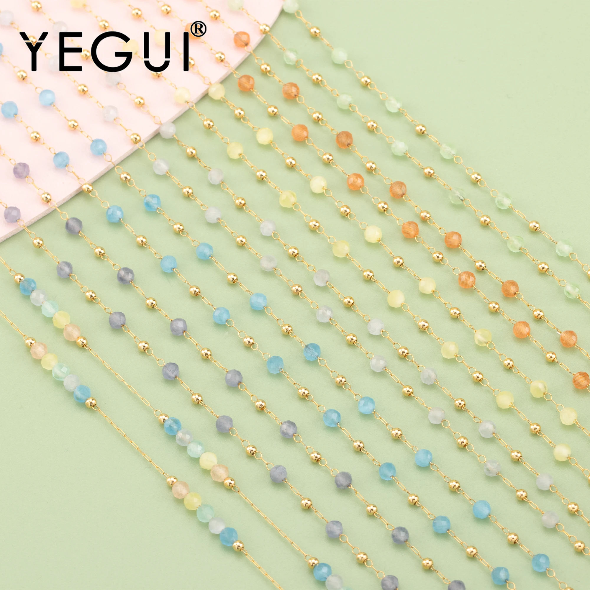 YEGUI C288,diy chain,pass REACH,nickel free,stainless steel,natural cat's eye stone,diy bracelet necklace,jewelry making,1m/lot