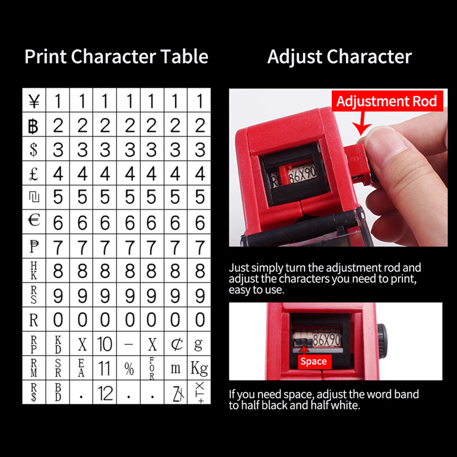 1 Line Price Labeller Handheld 8 Digits Price Marker Pricing Machine with Label Paper and Ink Roller for Supermarket Retail Shop