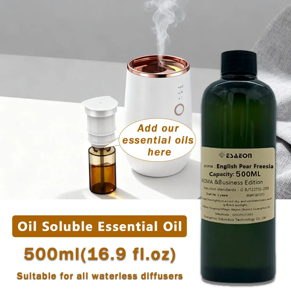 

ESAEON 500ml (16.9 fl.oz) English Pear Freesia Essential Oils - Aromatherapy Diffuser Replenishes Liquid, For Aroma Machine