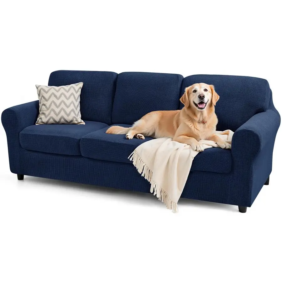 

7 Pieces Stretch Sofa Slipcover Sets Couch Cover Sets Backrest Cushion Covers Furniture Protector Collection Set for Oversize So
