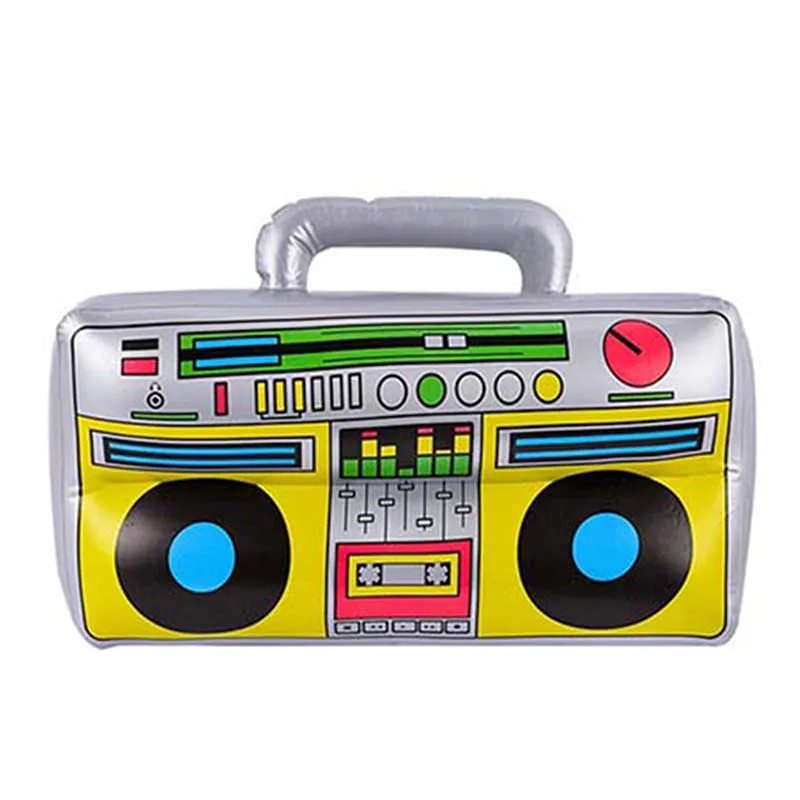 90s Hip Hop Clothes Accessories Cosplay Kit Rapper Punk Metal Chain Necklace Rings Bracelet Radio Box Hat Glasses Party Prom Set