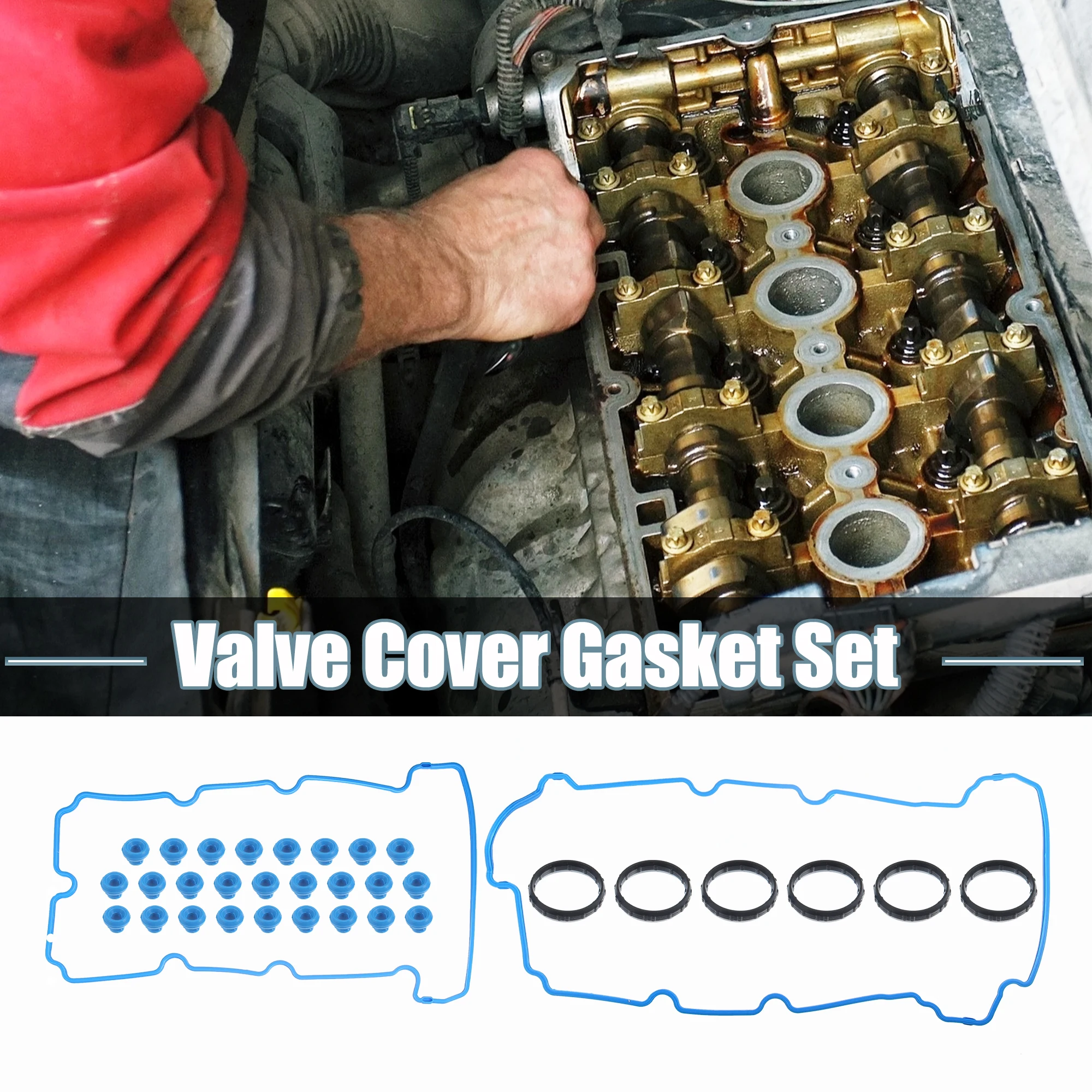 UXCELL Valve Cover Gasket Set for Ford Escape 3.0L 183CID V6 DOHC 2006-2008 for Mazda Tribute 3.0L 183CID V6 DOHC 2005-2008