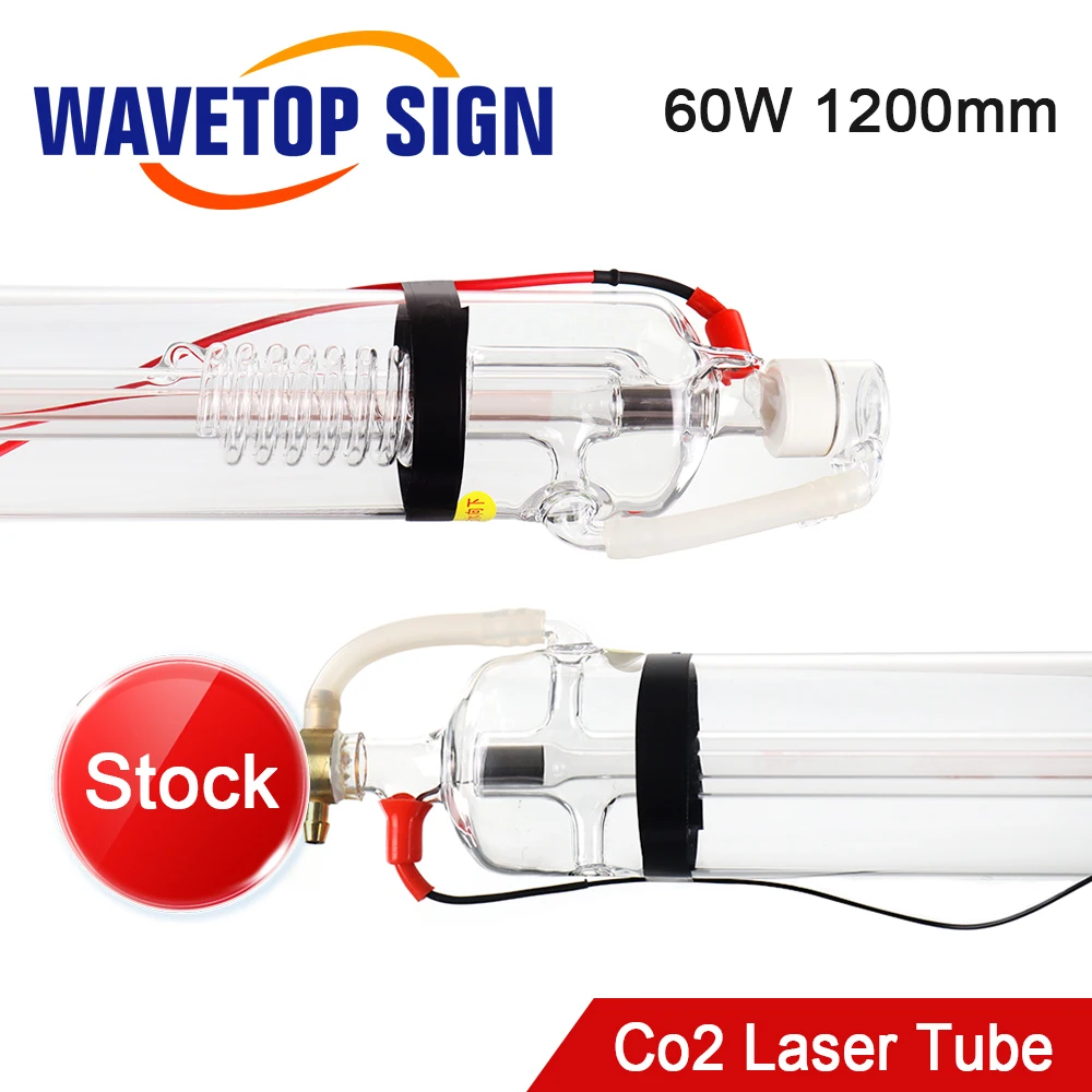 

WaveTopSign Stock Co2 Laser Tube WT1200 60W Laser Glass Tube Dia.55mm for Co2 Laser Cutting Machine