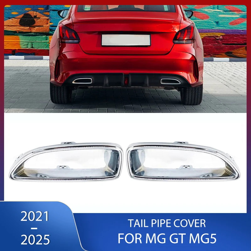 

Rear Exhaust Tail Pipe Muffler End Pipe Decoration Cover ABS Silver Exterior Accessories For MG GT MG5 2021 2022 2023 2024 2025