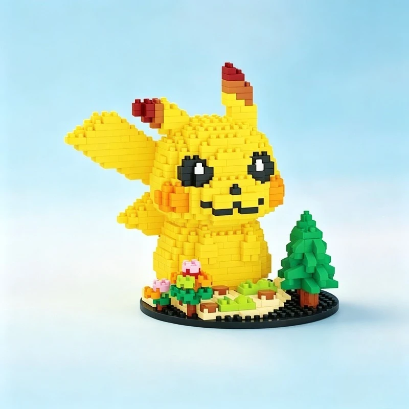 Small particle assembly Pikachu building block model elf three-dimensional children's puzzle building block cute ornament