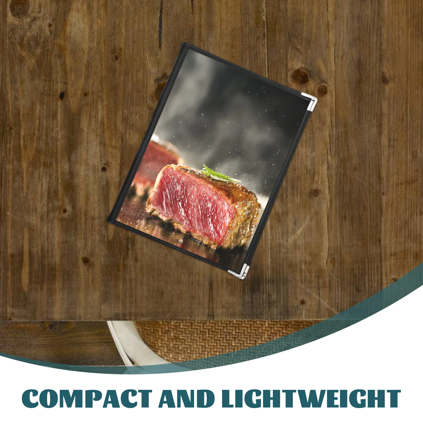 Raccoglitore per Menu Ristorante Trasparente Formato A4 8 Pagine 16 Scomparti Cartella Menu in PVC Resistente agli Strappi Copertina in Finto PVC Quaderno