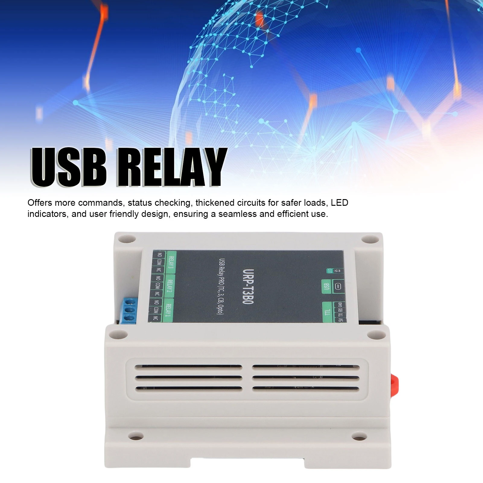 USB リレー 3 チャンネル 5V USB TTL 制御リレーモジュール GD32F103C8T6 チップ LED インジケーター付き