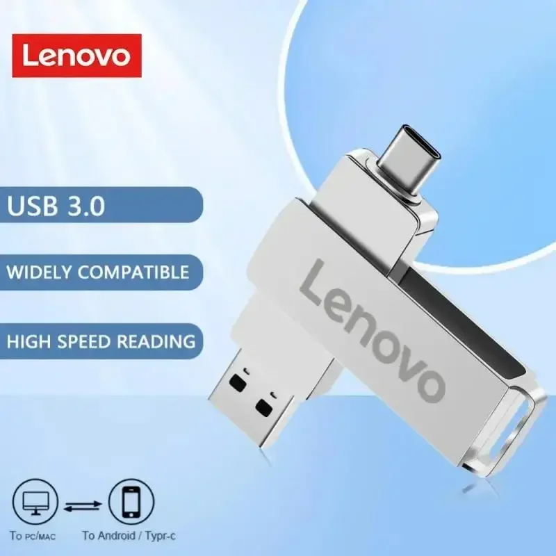 Lenovo 16TB USB 3.0 Flash Drive U Disk Type-C interfaccia trasferimento ad alta velocità 8TB 4TB Pendrive in metallo di grande capacità Memoria Stick