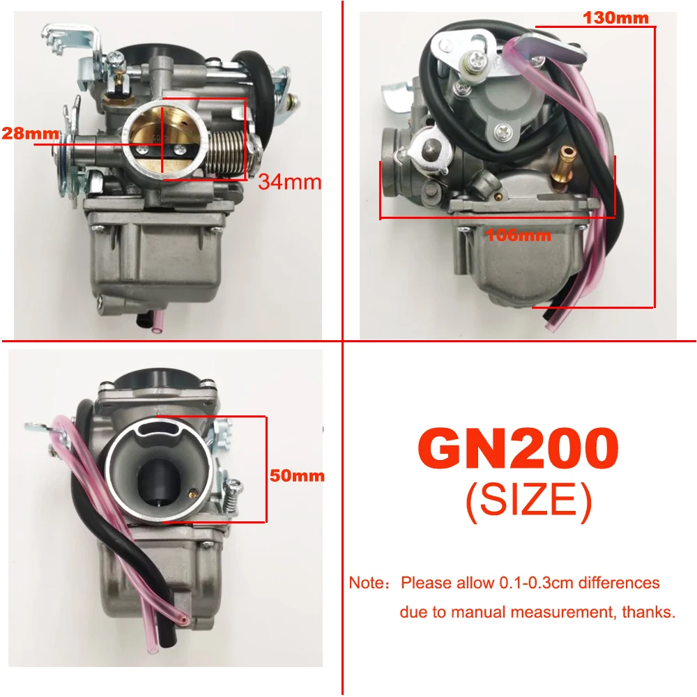 GS200 GN200 오토바이 기화기, GS GN 200 QM200GY GY200 250cc 200cc Wangjiang Carburador WJ200 carbuatore GN 200 Carb