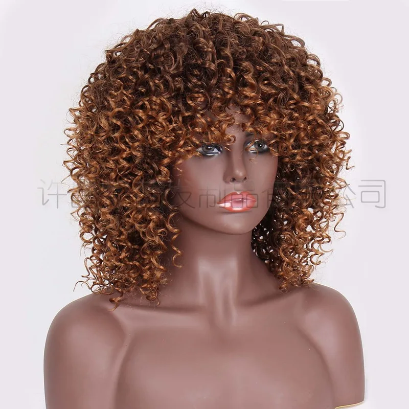 European and American small curl wig fluffy explosive wig African wig