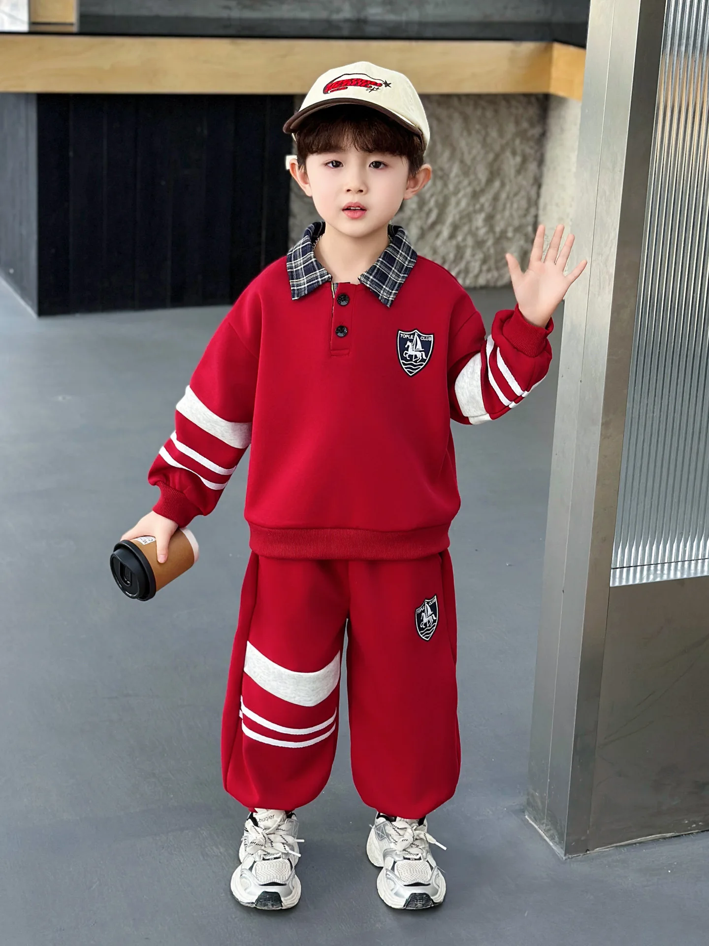 Autumn Kids Outfit 2-11Years Big Boys Casual Patchwork Sweatshirts+Pants 2PCS/Set Fashion Children Clothing Suits Boys Tracksuit