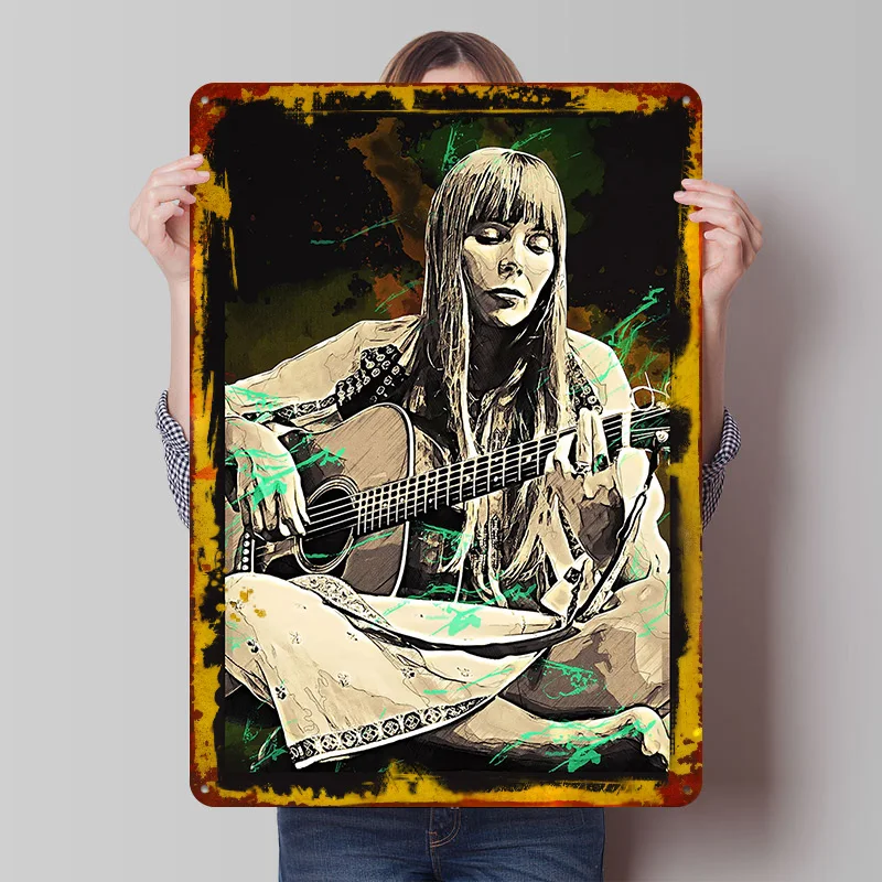JONI MITCHELL Tin Poster Customized Retro Wall Art Vintage Metal Signs for Room Bedroom Decoration Gaming Desk Decor Man Cave