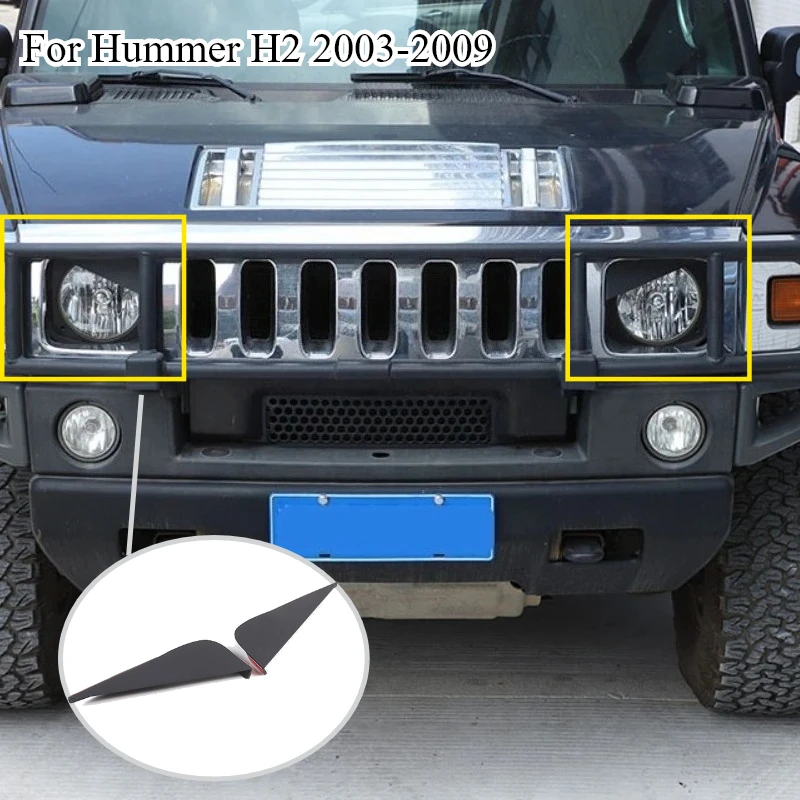 

For Hummer H2 2003-2009 Carbon Steel Black Car Headlight Angry Eyes Headlight Cover Trim Car Accessories