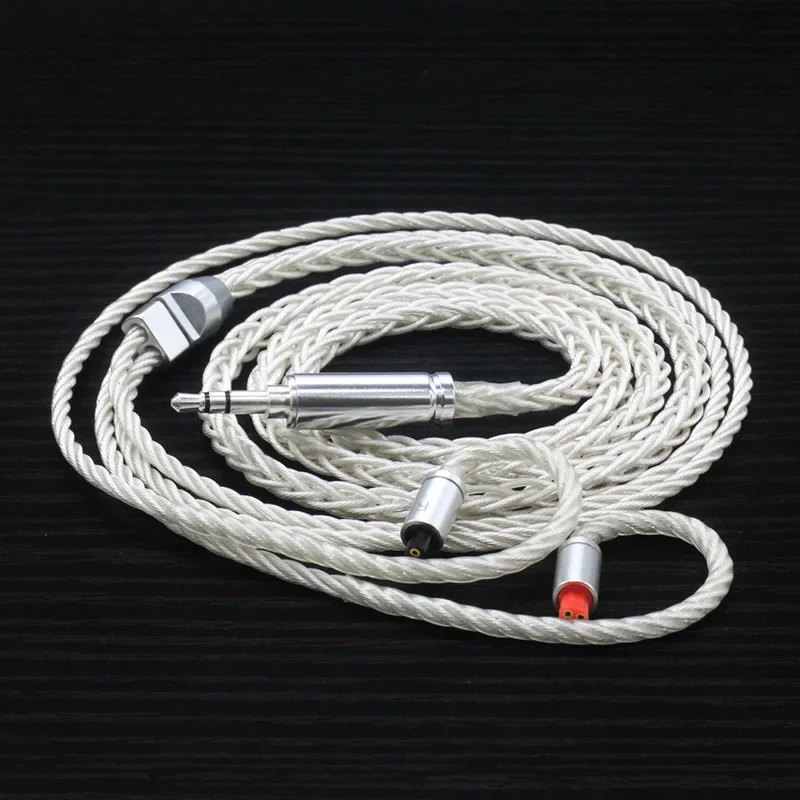 diy earphone wire 8-core single crystal copper silver plated cable ie80 mmcx 0.78mm A2DC