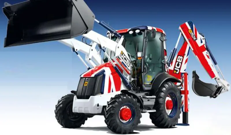 JCB Diecast Alloy 1:32 Scale Union Jack JCB 3CX Backhoe Loader Model Adult Classics Collection Toys Souvenir Static Display