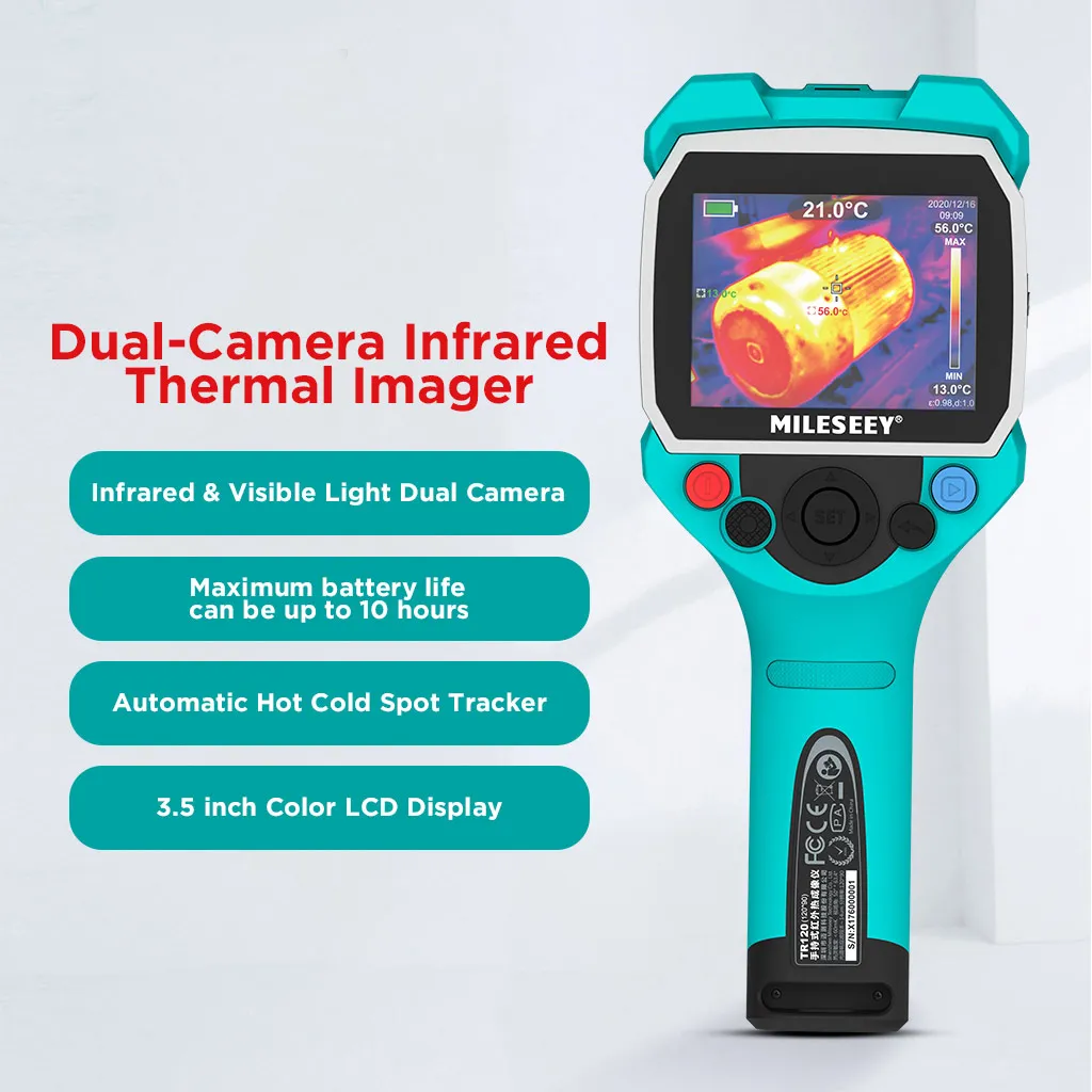 شاشة LCD مقاس 120*90 مقاس 3.5 بوصة فحص سباكة -20 ℃ ~400 ℃   كاميرا حرارية صناعية تعمل بالأشعة تحت الحمراء