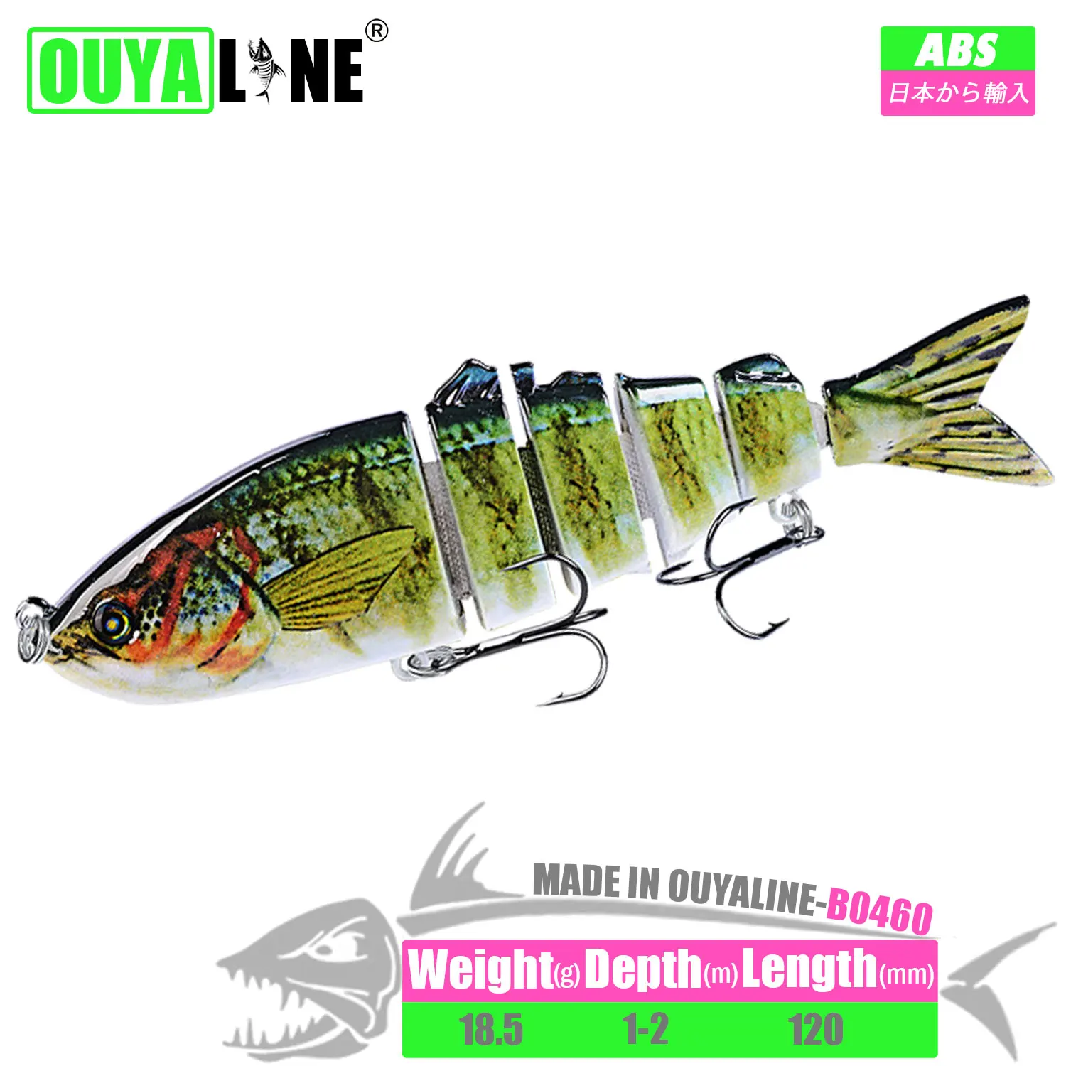 

2023 Fishing Lure Jointed Swimbait 12cm 18.5g Sinking Wobblers Isca Artificial 6 Segments Hard Bait For Pike Perch Tackle Leurre