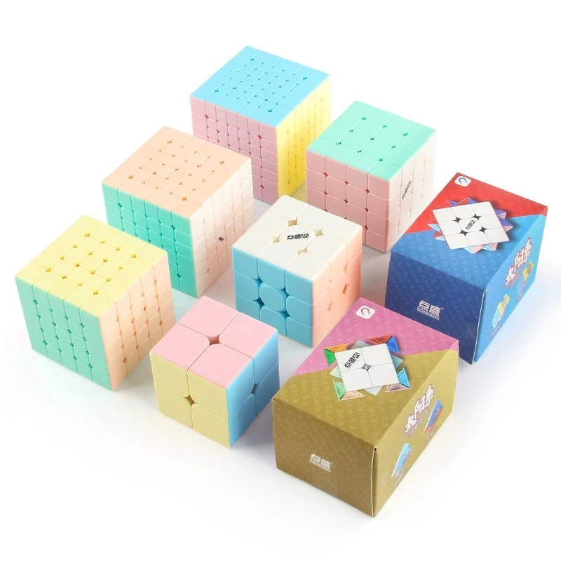 DianSheng Solar'M Magic Cube Macaron Stickerless Magic Cube 5x5 4x4 3x3 2x2 Professional Speed Puzzle Kids Toys Gift Cubo Magico