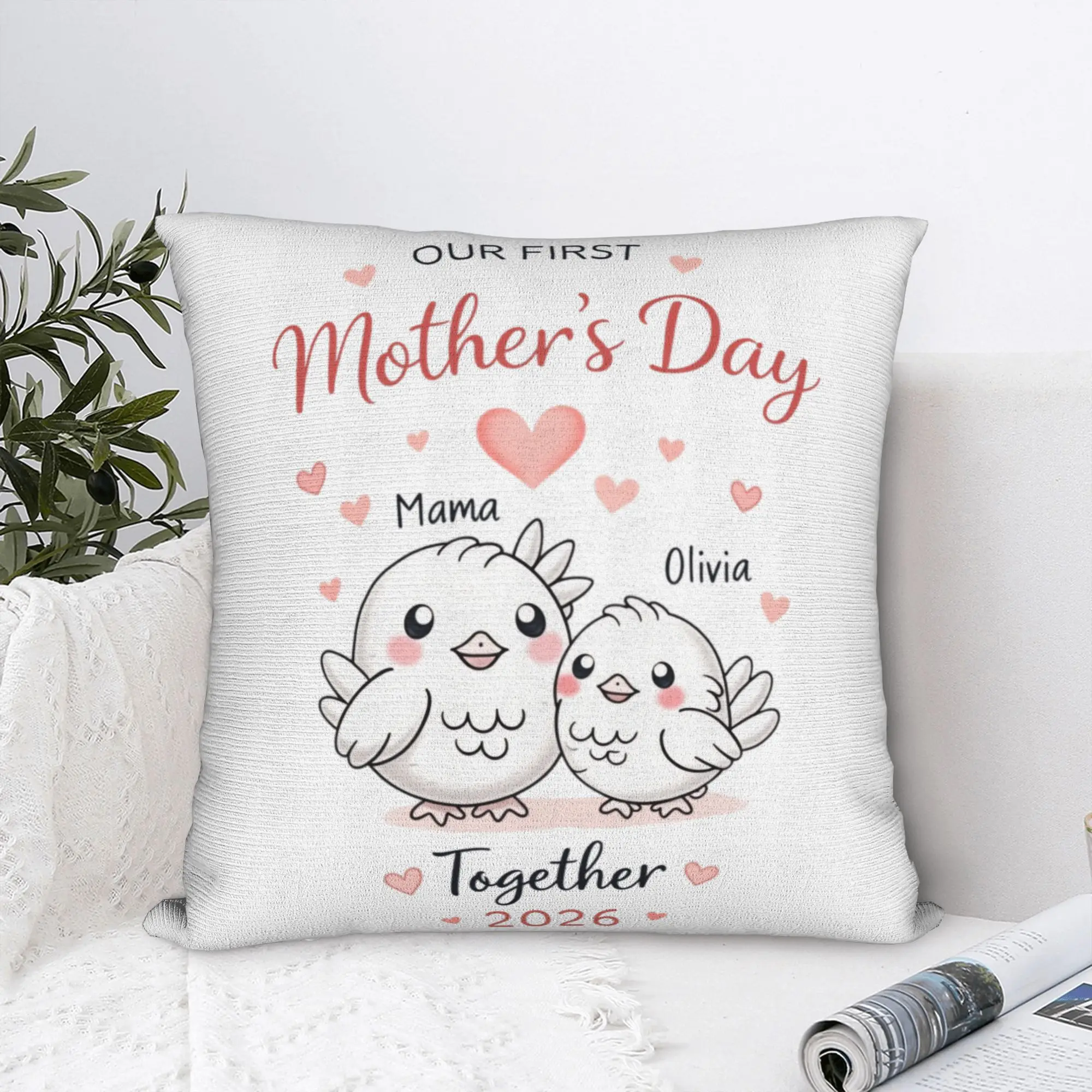 Our First Mothers Day Together Pillow Case  Soft Pillow Cover Retro Trendy Pillowcases For Sofa Home Decor
