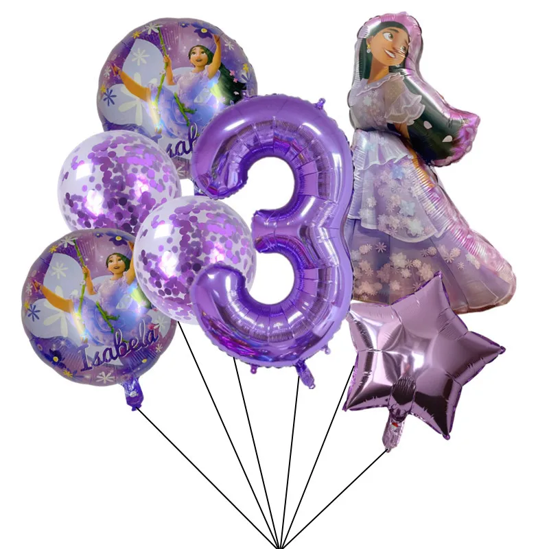 7 قطعة الكرتون إنكانتو إيزابيلا بالونات الحفلات مجموعة 32 بوصة عدد احباط بالونات الفتيات 1 2 3 4 5 6 7 8 9th عيد ميلاد ديكور الهواء Globos #2