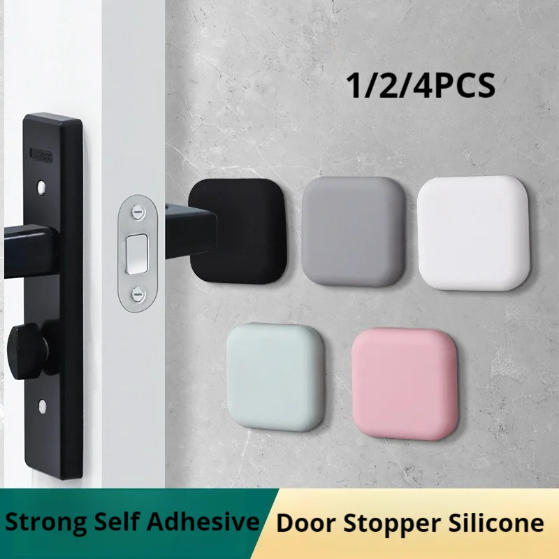 1/2/4pcs Door Stopper Silicone Handle Bumpers Self Adhesive Mute Anti-Shock Protection Porte Pad Home Wall Protector Pad