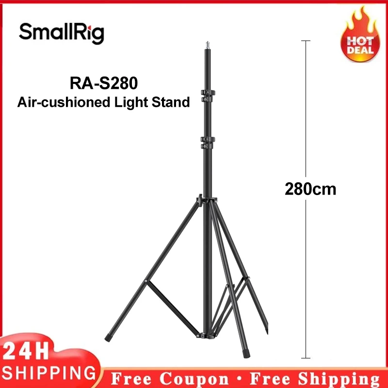 Smallrig RA-S280 suporte de luz com amortecimento de ar instalação rápida 280cm tripé de luz de estúdio de vídeo com amortecimento de ar para fotografia-3736