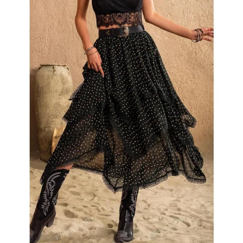 

Асимметричная многослойная пляжная одежда в горошек для женщин, новые осенние брюки, винтажные брюки с девятью точками Ciwalk