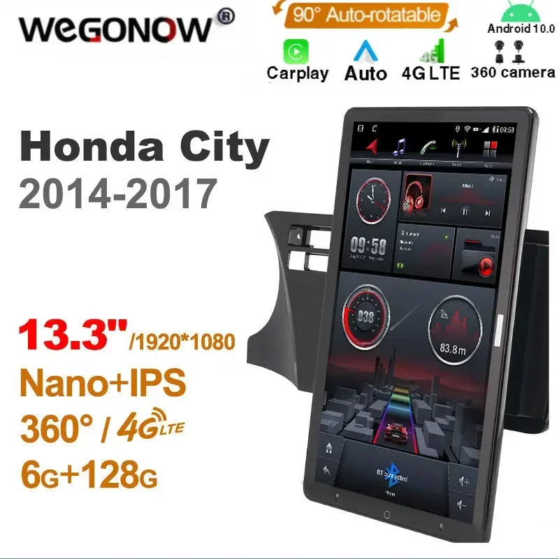 TS10 Android10.0 Ownice Car Radio Auto for Honda City 2014-2017 13.3'' 7862 512 No DVD support USB Quick Charge Nano 1920*1080